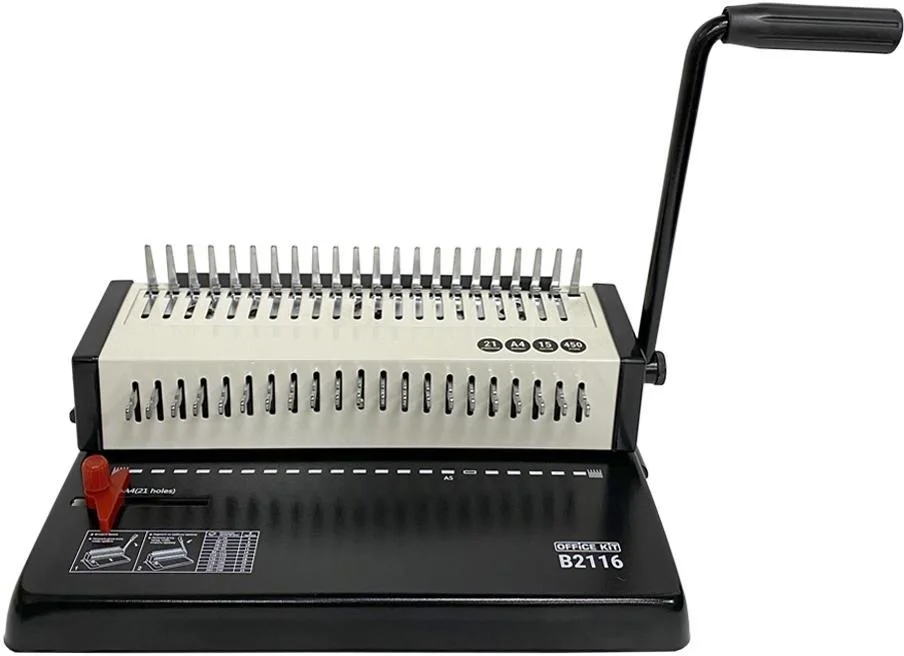 Переплетчик Office Kit  B2116 A4/перф.13л.сшив/макс.450л./пластик.пруж. (4.5-45мм)