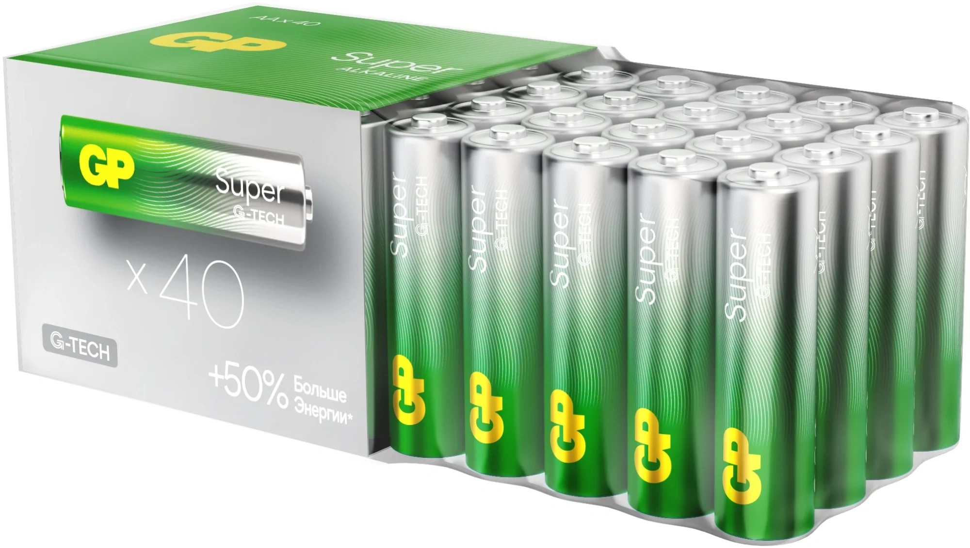 Батарея GP Super Alkaline 15AA21-2CRSWC40 AA (40шт) коробка