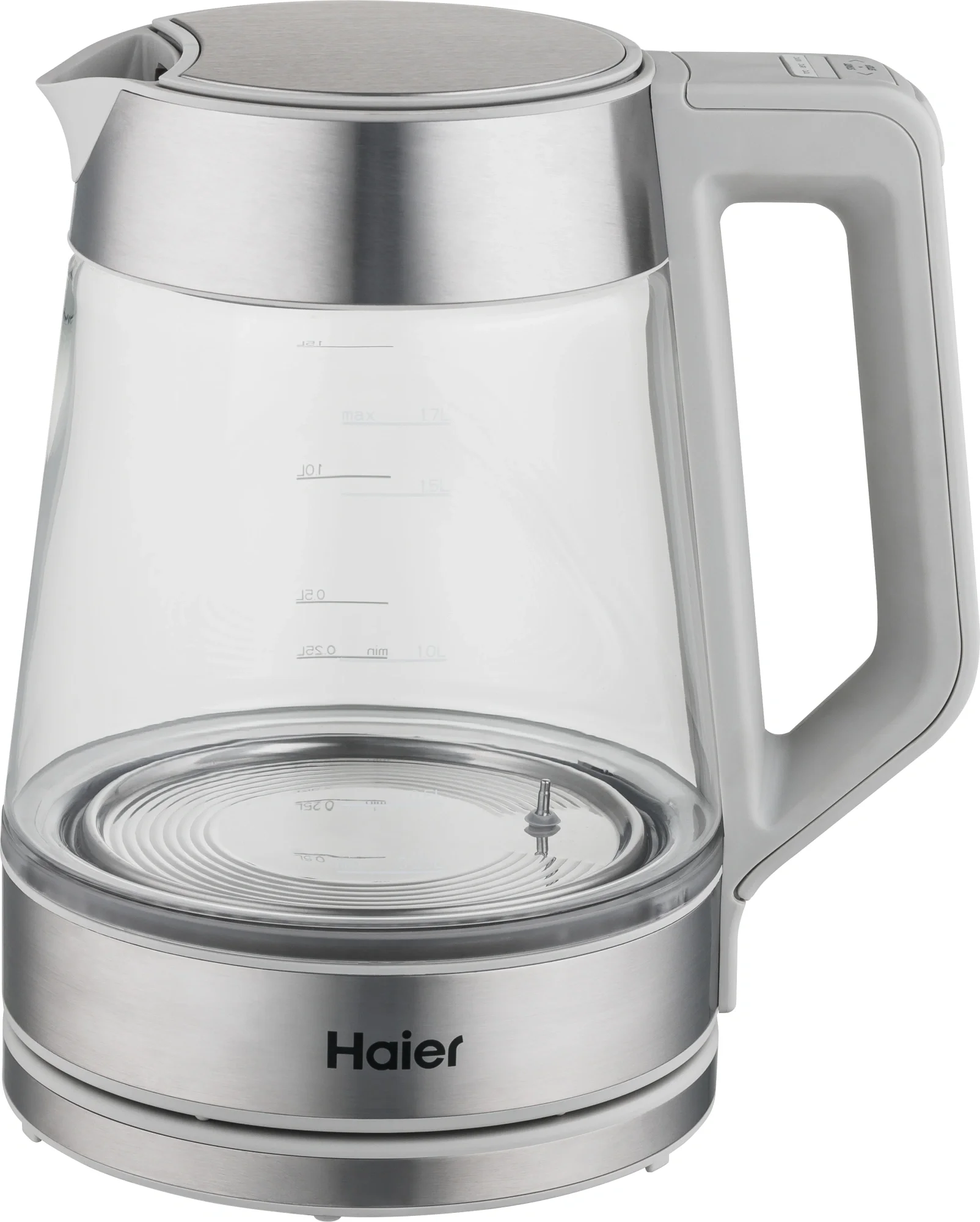 Чайник электрический Haier HK-501 1.7л. 2400Вт серый  корпус: стекло/пластик (TD0036930RU)