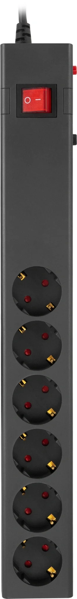 Сетевой фильтр Buro 600SE-3-B 3м (6 розеток) черный (коробка)