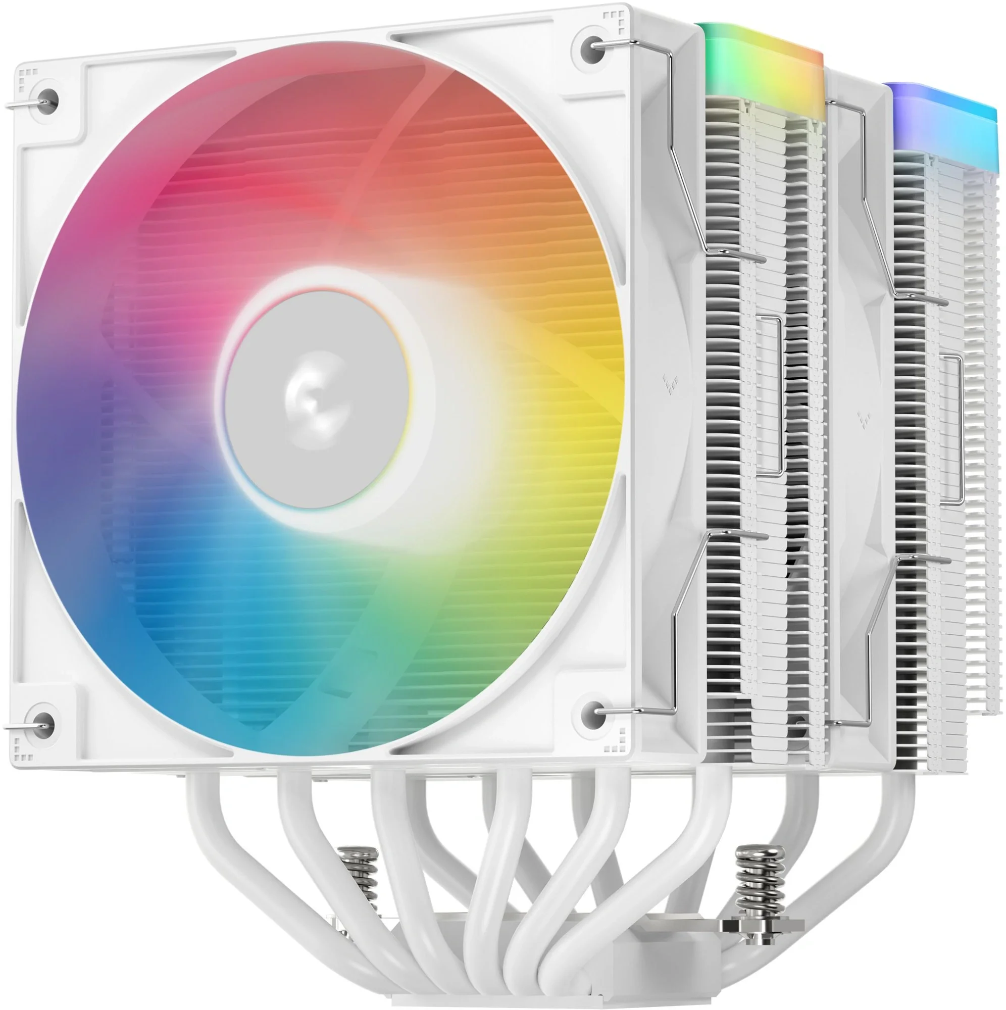 Кулер для процессора DEEPCOOL AG620 WH ARGB V2 LGA20XX/1700/1200/115X/AM5/AM4 (9шт/кор, TDP 260W, PWM, ARGB DUAL Fan 120mm, 6 тепл. трубок, белый) RET (R-AG620-WHAMMN-GJD)