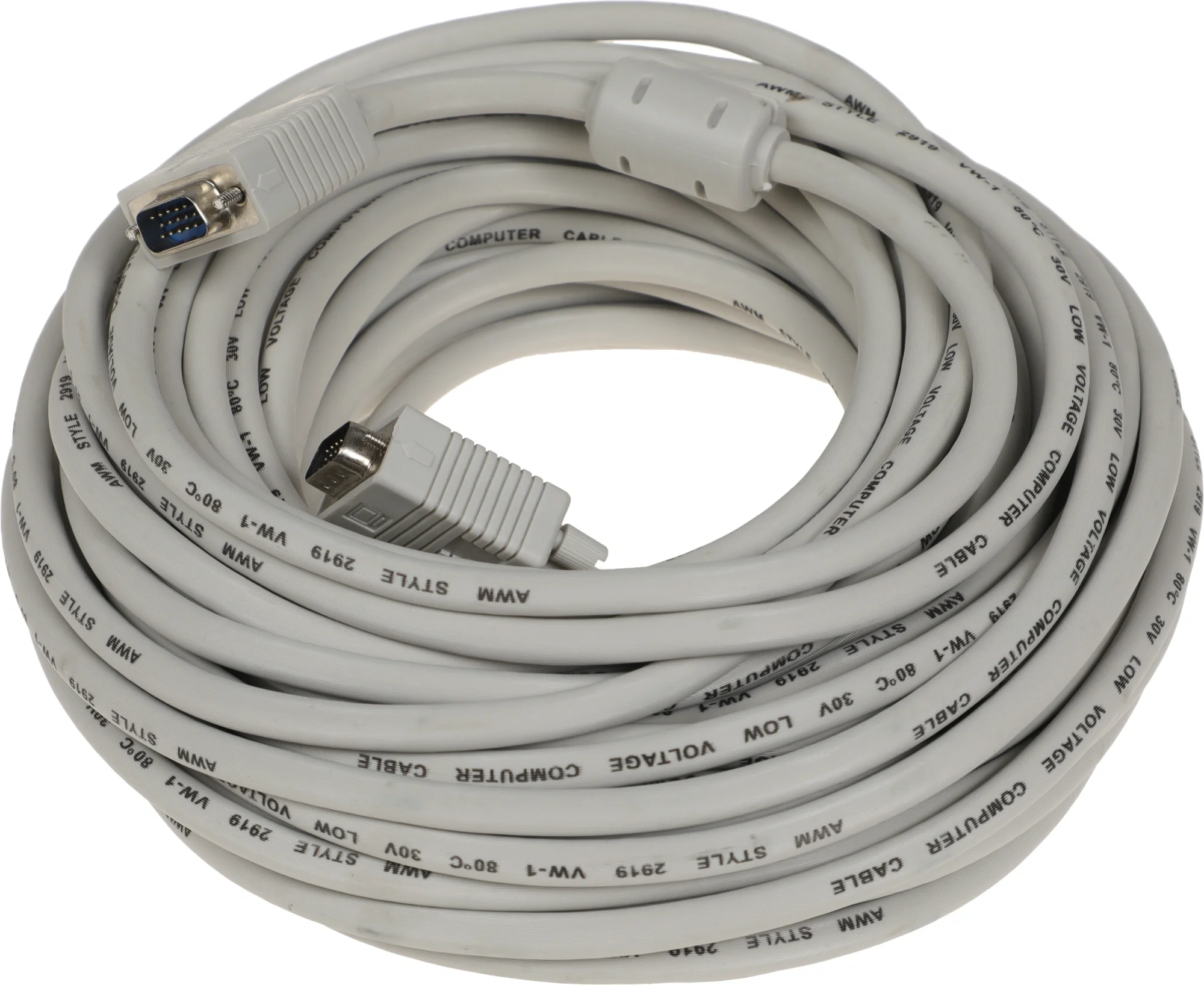 Кабель SVGA Ningbo CAB016S-20m VGA HD15 (m)/VGA HD15 (m) 20м феррит.кольца