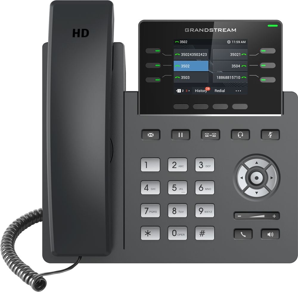 IP-телефон Grandstream GRP2613, 6 линий, 3 SIP, черный