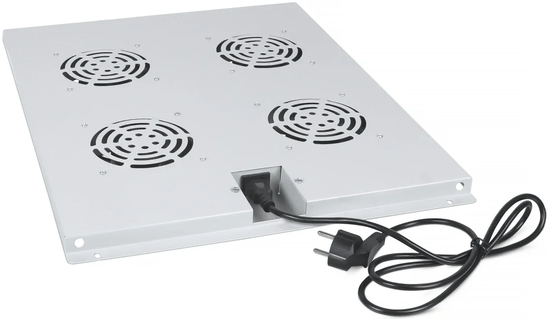 TRAY-80 Вентиляторный модуль Cabeus 1U 40х423х515 мм (ВхШхГ) вентиляторов: 4 поток: 600 м3/ч в напольные шкафы серии SH-05C глубиной 800мм цвет: серый