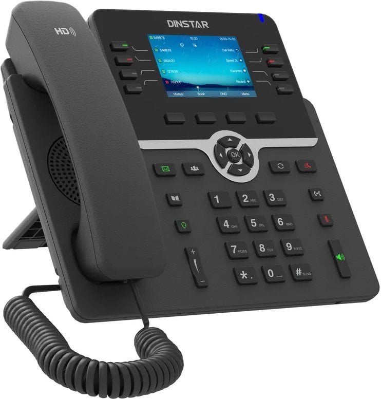 VoIP-телефон DINSTAR C64GP, 4 линии, 4 SIP, черный (C64GP)