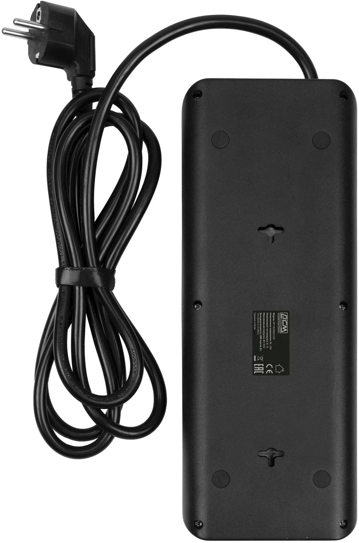 Сетевой фильтр Powercom SP-10 USB2A1СB 1.8м 1.8м (10 розеток) черный (коробка)