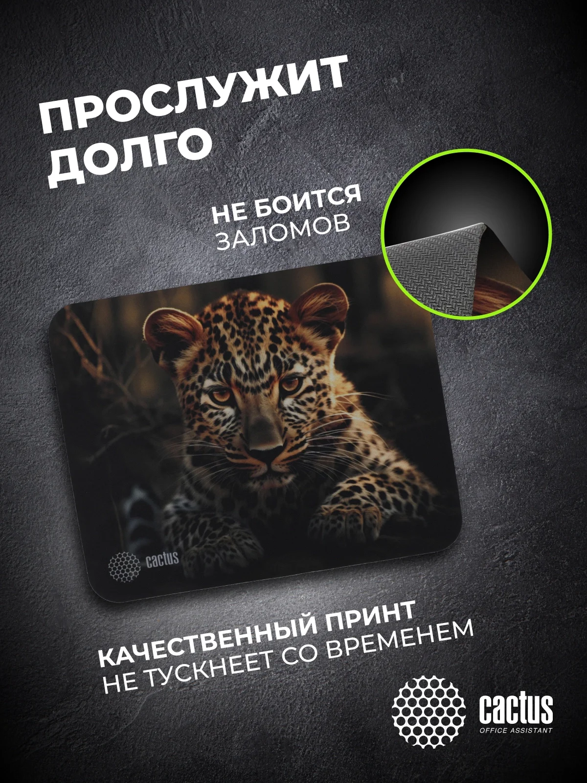 Коврик для мыши Cactus Leopard рисунок 250x200x3мм (CS-MP-D06S)