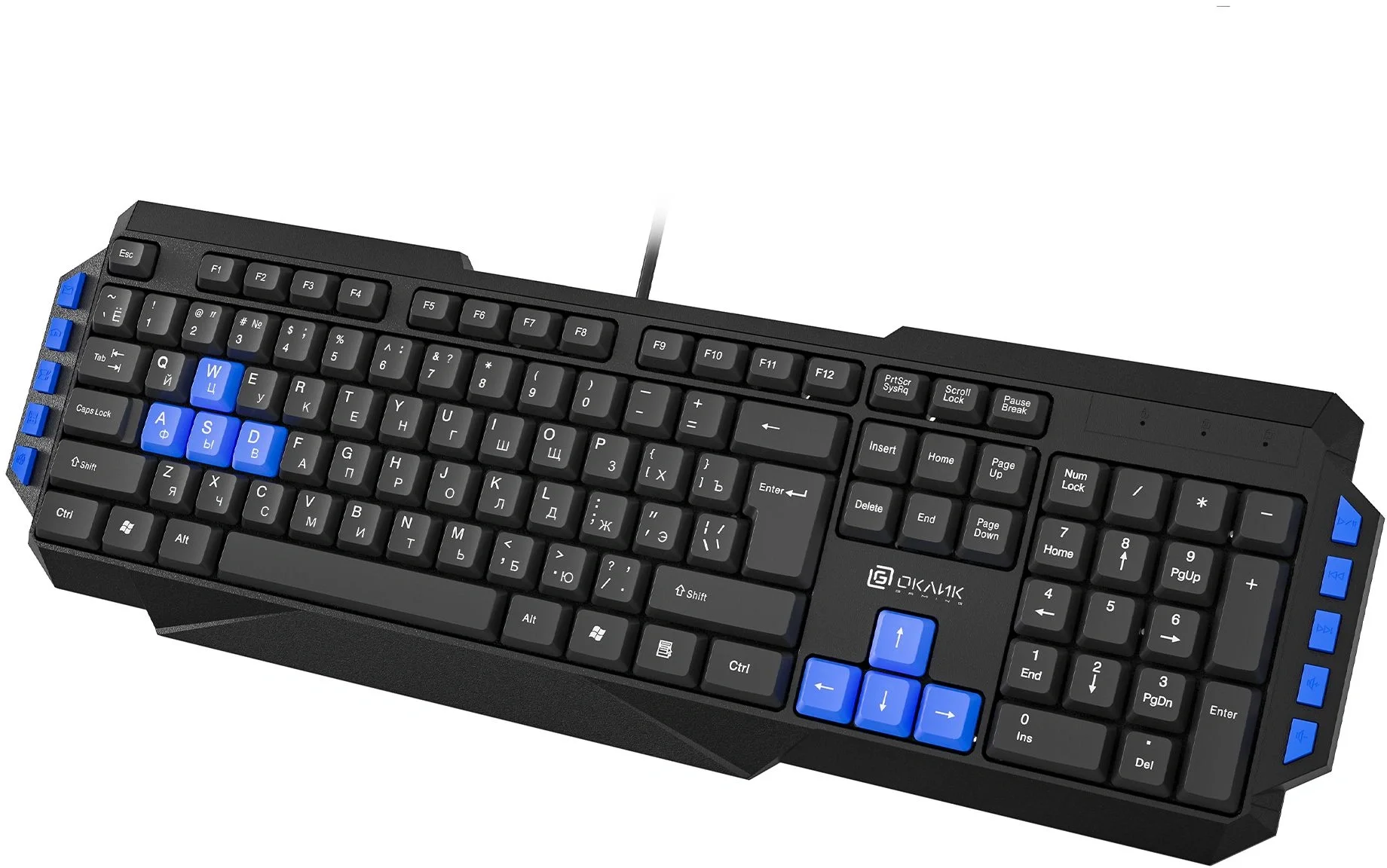 Клавиатура Оклик 750G FROST WAR черный/черный USB Multimedia for gamer (337452) кабель 1.8м