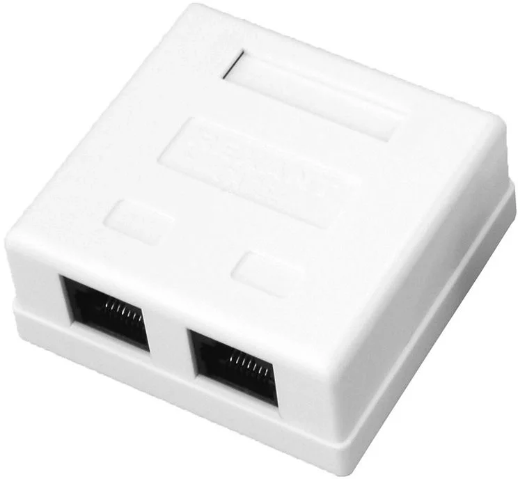 Rexant (03-0151) Розетка компьютерная 2-порта RJ-45(8P8C), категория 5е, внешняя