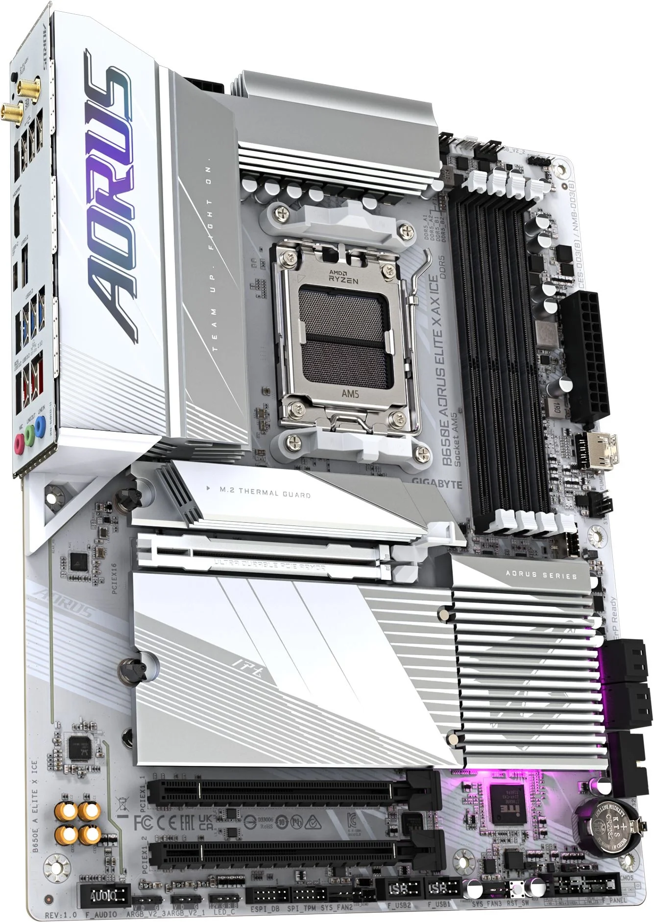Материнская плата Gigabyte B650E AORUS ELITE X AX ICE Socket AM5 AMD B650 4xDDR5 ATX AC`97 8ch(7.1) 2.5Gg RAID+HDMI