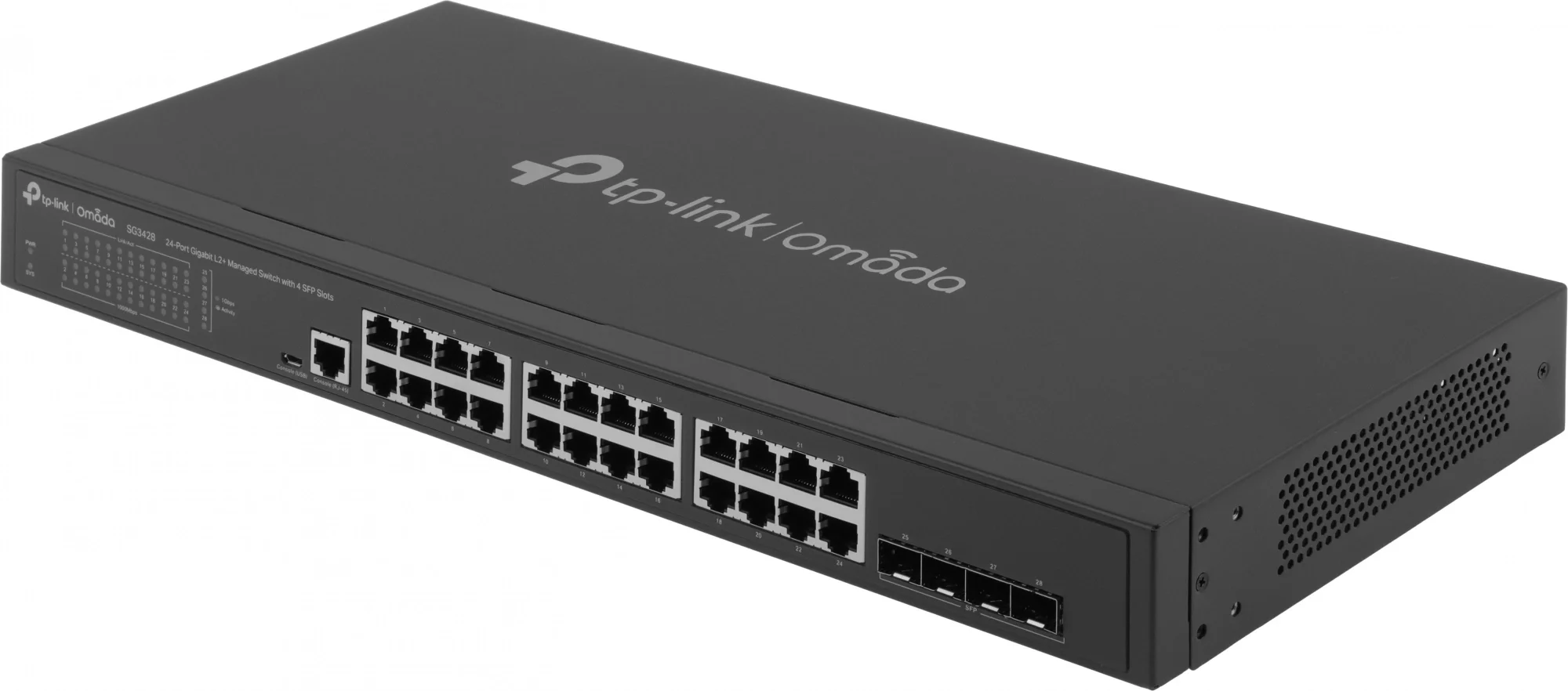 Коммутатор TP-Link SG3428, L2/L2+, 24×1GbE, 4×SFP, 1U