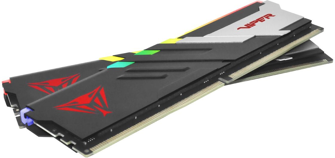 Оперативная память для компьютера 64Gb (2x32Gb) PC5-41600 5200MHz DDR5 DIMM Unbuffered CL40 Patriot Viper Venom RGB PVVR564G520C40K