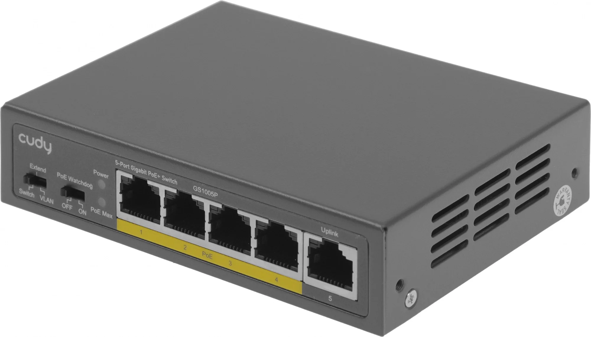 Коммутатор Cudy GS1005P, 5×1GbE, 4×PoE+, PoE 60W