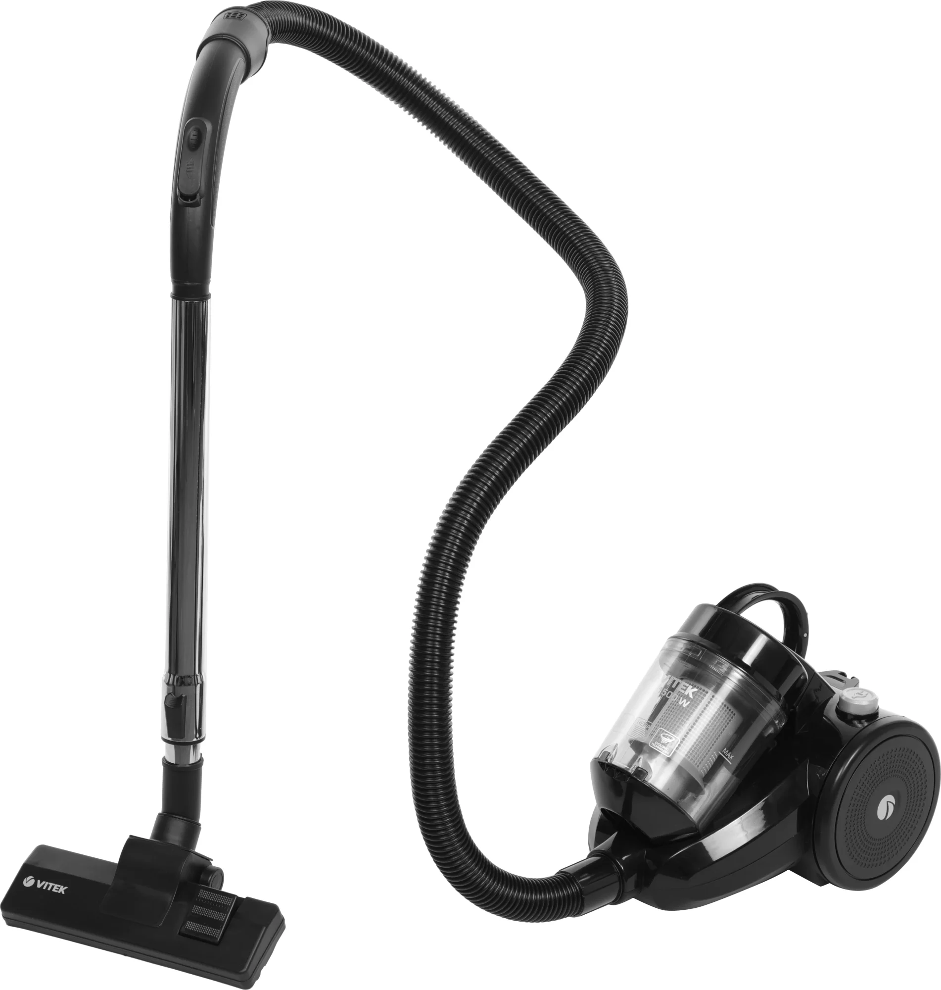 Пылесос Vitek Midnight VT-1839 (MC) черный, 200/1200 Вт, уборка сухая, пылесборник контейнер 1.5 л