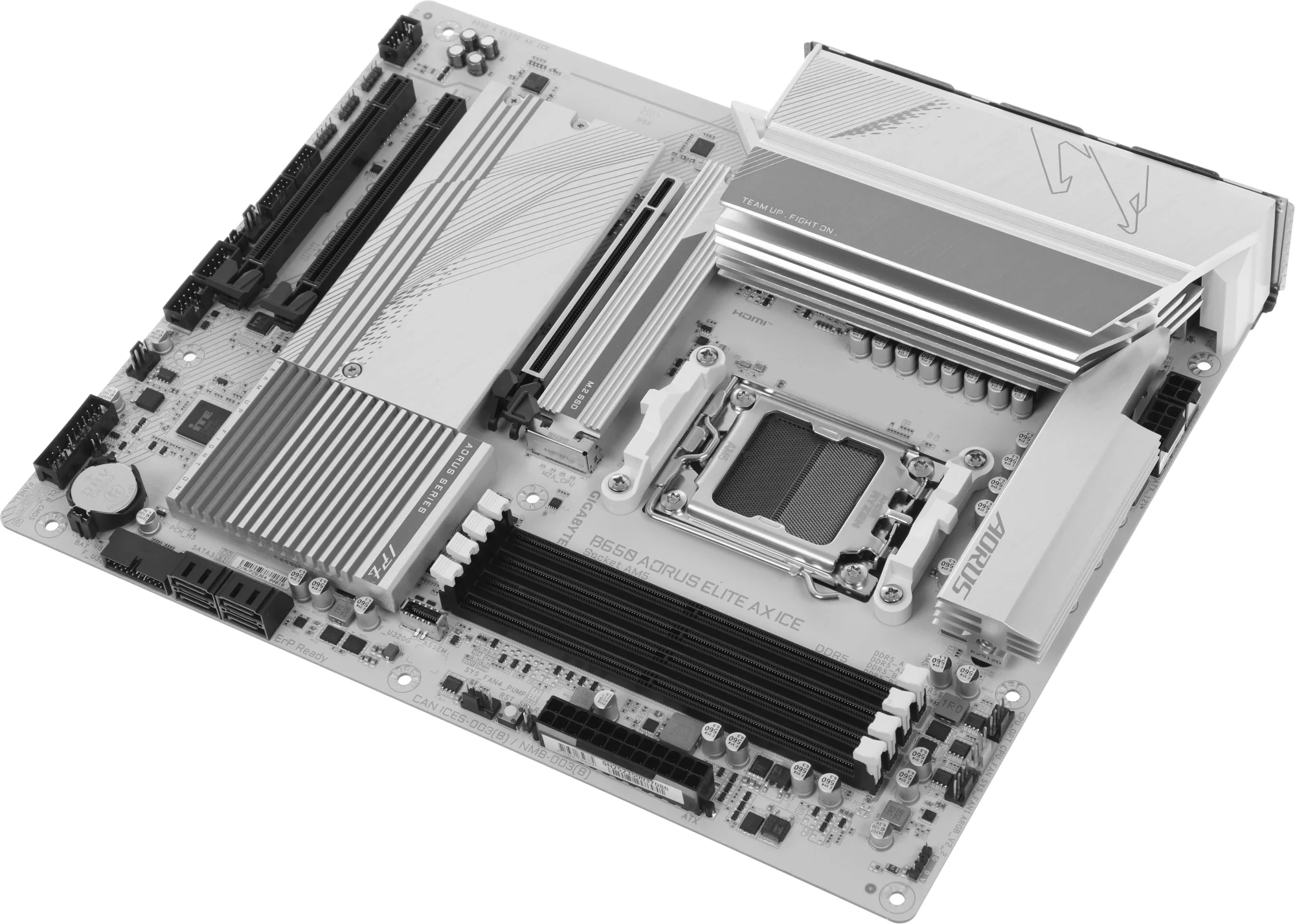 Материнская плата GIGABYTE B650 AORUS ELITE AX ICE, AM5, AMD B650, 4xDDR5, 4xSATA, 3xM.2, 1xPCI-E 4.0 x16, 1xHDMI, 1xDP, 1xUSB-C 3.2 Gen 2, 5xUSB-A 3.2 Gen 1, 2xUSB-A 3.2 Gen 2, 4xUSB-A 2.0, 1x 2.5Gb LAN, 3x3.5 мм, 7.1, ATX