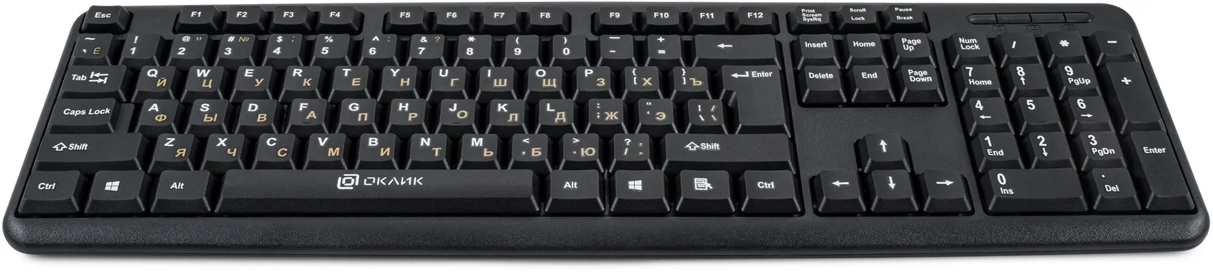 Клавиатура Оклик 130M черный USB (337077) кабель 1.6м