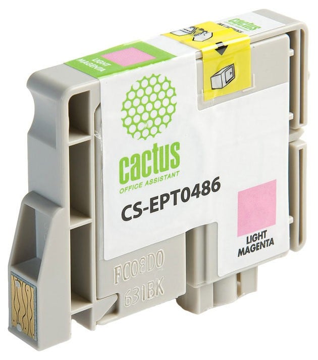 Картридж струйный Cactus CS-EPT0486 T0486 светло-пурпурный (14.4мл) для Epson Stylus Photo R200/R220/R300/R320/R340/RX500/RX600/RX620/RX640 с чипом
