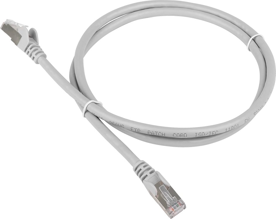 Патч-корд LANMASTER - TWT, FTP, кат. 5e, 2 x RJ-45, RJ-45 - RJ-45, ПВХ, серый, 5 м, с заливными колпачками, TWT-45-45-5.0/S-GY