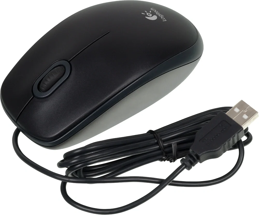 <055866> Мышь проводная Logitech B100 Optical 800dpi USB Black [910-003357 | 910-005547 | 910-006605]