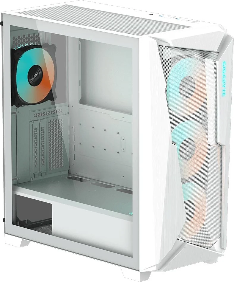Компьютерный корпус Gigabyte C301 Glass White MidTower, ATX, USB-C x1, USB 3.0 x2, Audio I/O, GPU:400мм, Black, TG