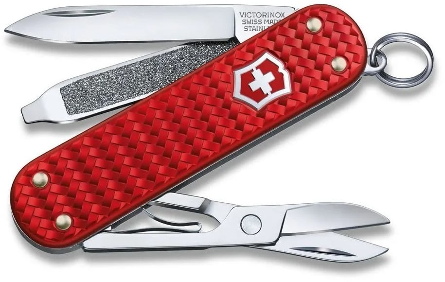 Нож-брелок Victorinox Classic SD Precious Alox, 58 мм, 5 функций, "Iconic Red" 0.6221.401G (подар. упаковка)