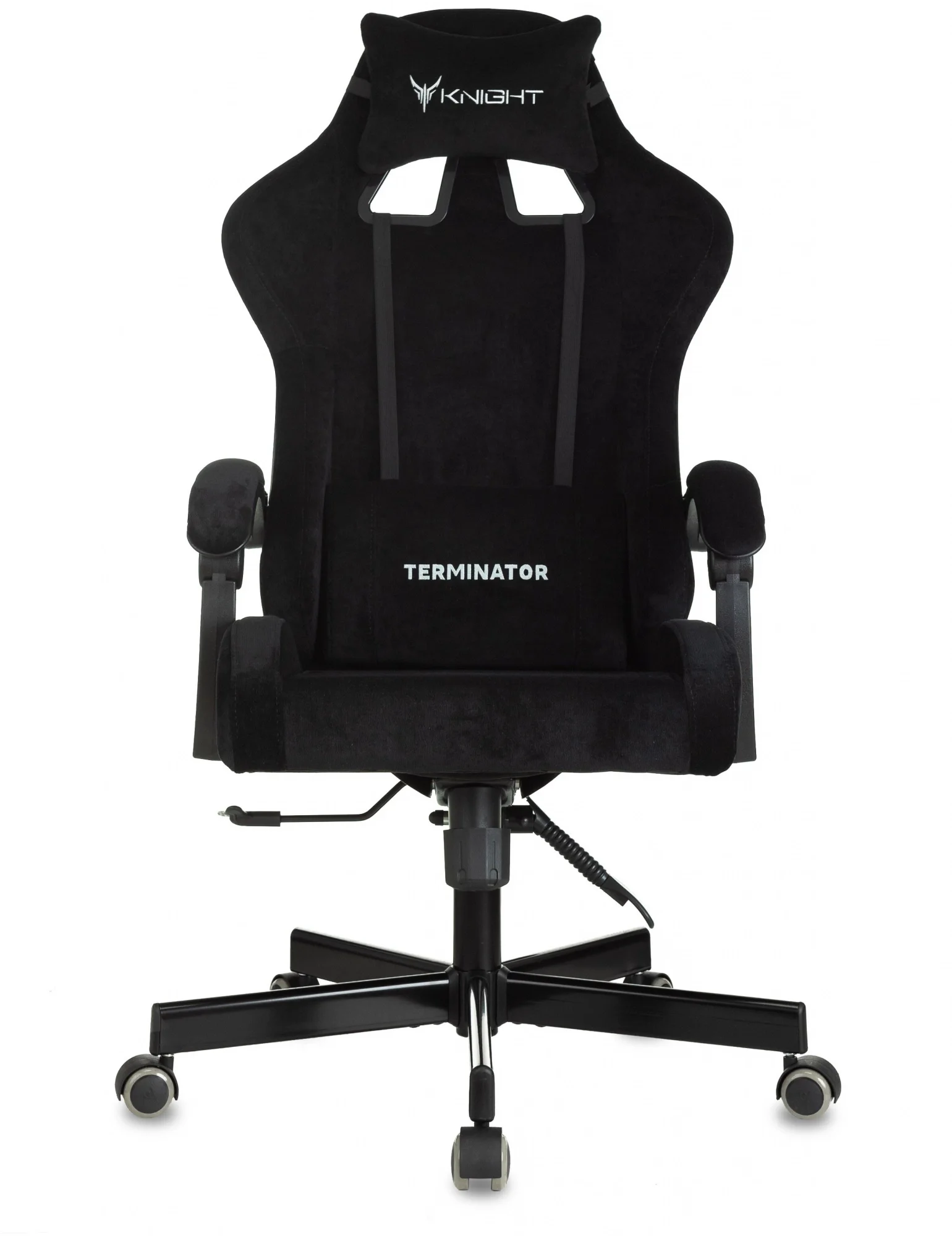 Кресло игровое Knight Terminator черный Light-20 с подголов. крестов. металл