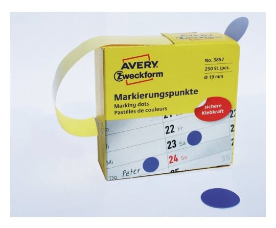 Этикетки Avery Zweckform 3857, 19мм, синие, 250шт