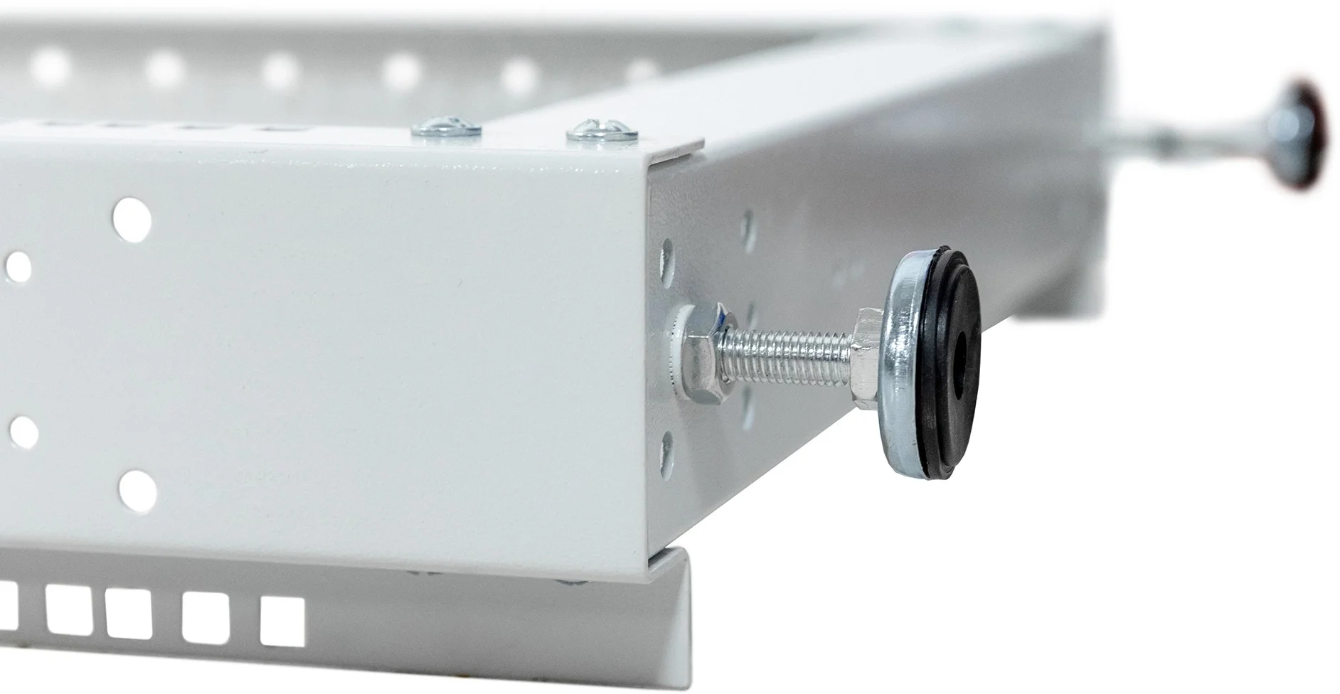 Стойка серверная NTSS NTSS-2POR24U/600-1000, двухрамная, 24U, 600-1000мм, серый