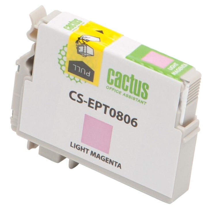 Картридж струйный Cactus CS-EPT0806 T0806 светло-пурпурный (11.4мл) для Epson Stylus Photo P50/PX650/PX660/PX700/PX700W/PX710/PX710W/PX720/PX720WD/PX800/PX800FW/PX810/PX810FW/PX820/PX820FWD/R265/R285/R360/RX560/RX585/RX685 с чипом
