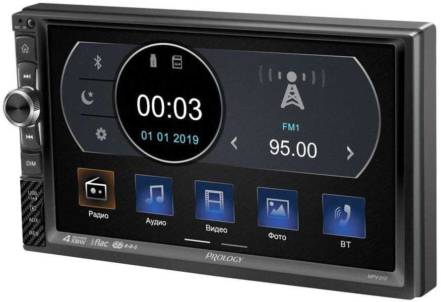 Автомагнитола Prology PRMPV310, 2DIN, 4×55 Вт, 7", Bluetooth
