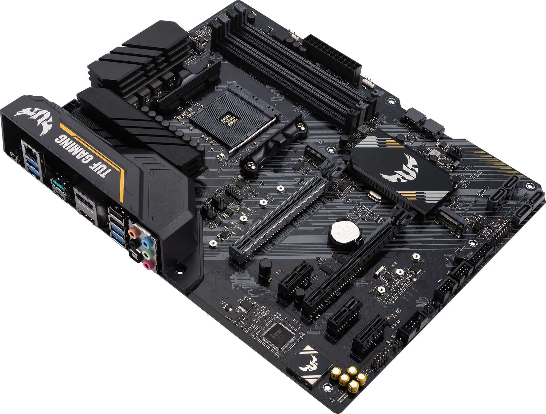 Материнская плата ASUS TUF GAMING B450-PLUS II, Socket AM4, B450, 4*DDR4, DVI+HDMI, CrossFireX, SATA3 + RAID, Audio, Gb LAN, USB 3.1*7, USB 2.0*6, COM*1 header (w/o cable), ATX ; 90MB1650-M0EAY0