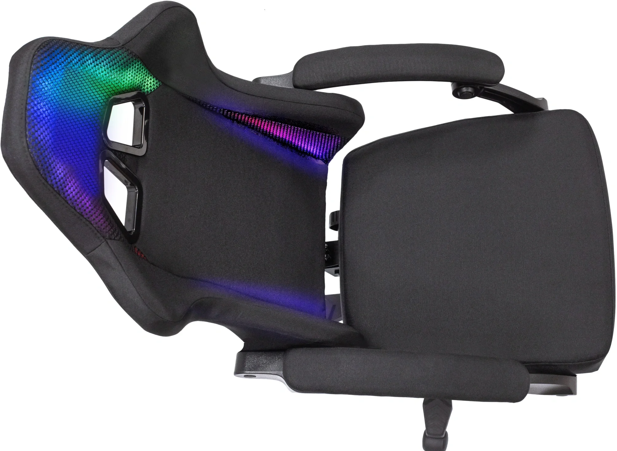 Кресло Knight WOLF RGB B, игровое, ткань, до 120кг, черный