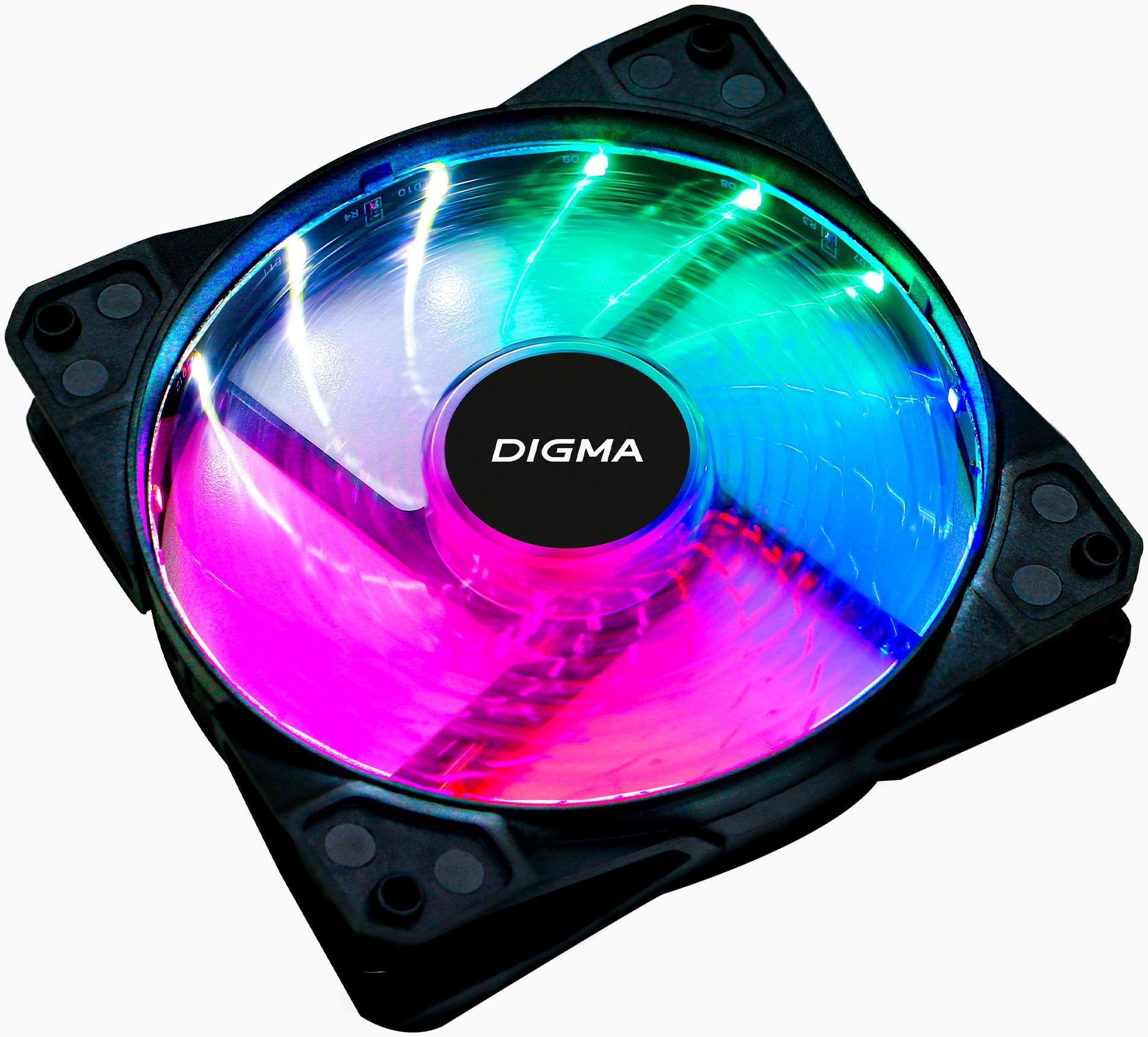Вентилятор Digma DFAN-FRGB2, 120мм, RGB, 3-pin/4-pin