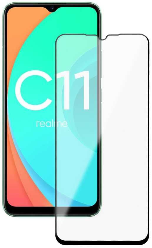62687 Защитное стекло для экрана Deppa черный для Realme  C11 1шт. ()