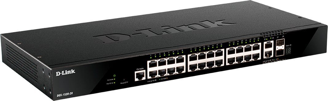 Коммутатор D-Link DGS-1520-28/A1A, L3, 24×1GbE, 6×10GbE, 2×SFP+