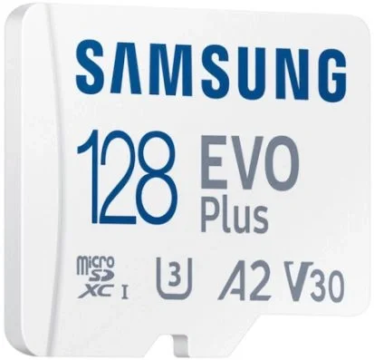 Samsung EVO Plus <MB-MC128SA> microSDXC Memory Card 128Gb Class10 UHS-I U3 A2 V30 +  microSD--> SD Adapter