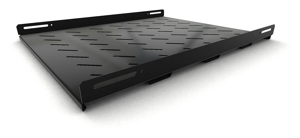 Полка Hyperline Hyperline TSH3H-650-RAL9004 (TSH3H-650-RAL9005) Полка стационарная усиленная, глубина 650 мм, с боковым креплением, нагрузка до 100 кг, для шкафов серии TTB, TTR, 485х650мм (ШхГ), цвет черный (RAL 9004/RAL 9005)