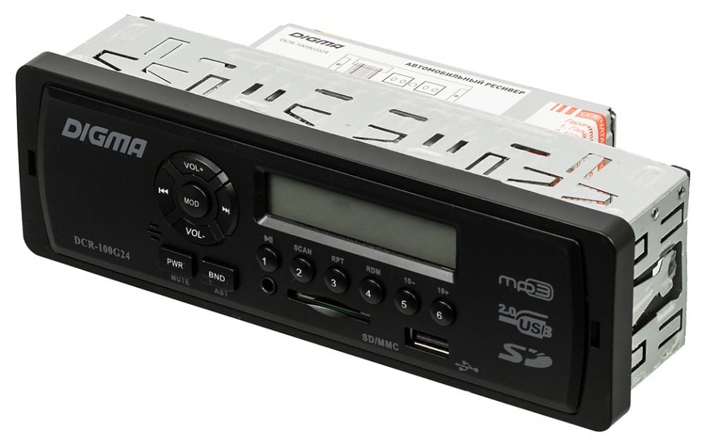 Автомагнитола Digma DCR-100G24, 1DIN, 4x45Вт, USB (DCR-100G24)
