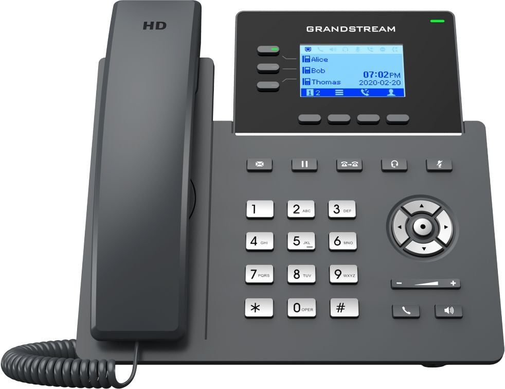IP-телефон Grandstream GRP-2603P, SIP, LCD, PoE, гарнитура