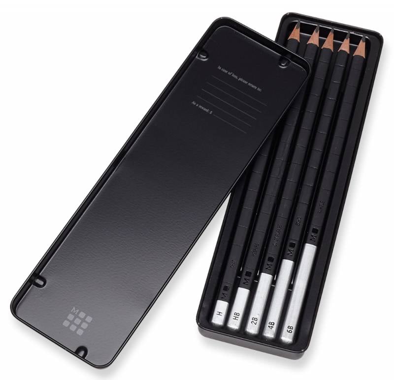 Набор карандашей чернографитных Moleskine DRAWING SET EW7P05GPHA мет.кор. 5 кар.H/HB/2B/4B/6B