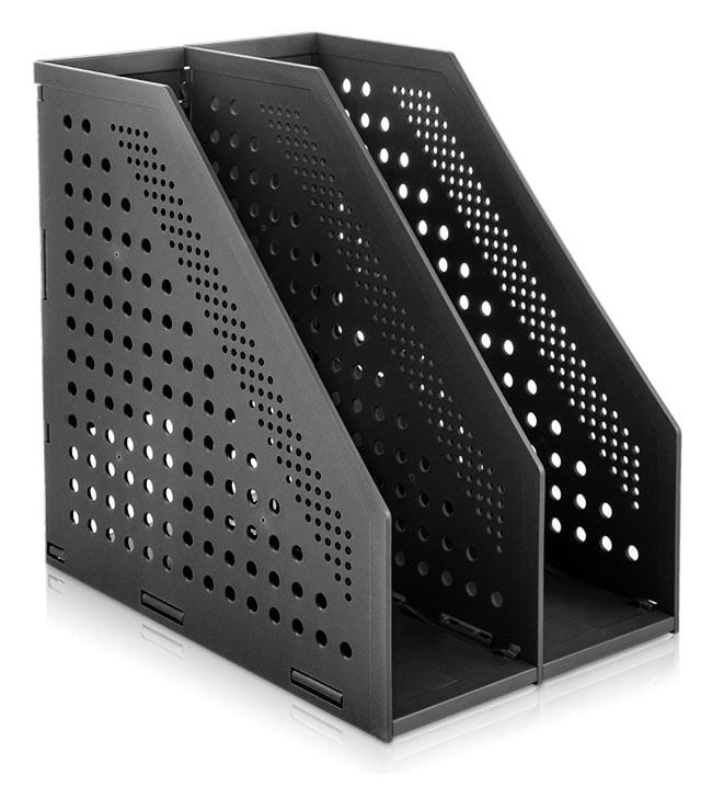 Лоток вертикальный Deli 78999Black 2 отд. складной A4 168х255х243мм черный, пластик