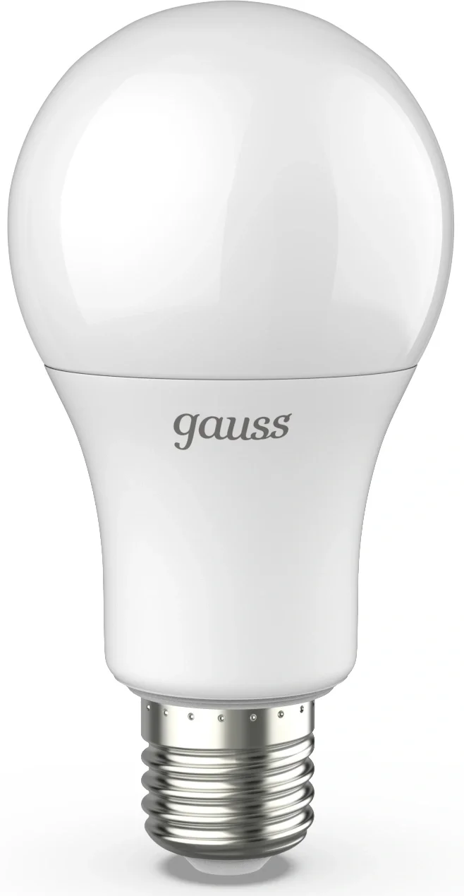 Лампа светодиодная Gauss A60 12Вт цок.:E27 шар 220B 3000K св.свеч.бел.теп.  A60 (упак.:10шт) (102502112)
