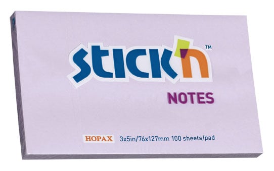 Блок самоклеящийся Stick'n 21405, 76×127мм, 100л, пастель сиреневый
