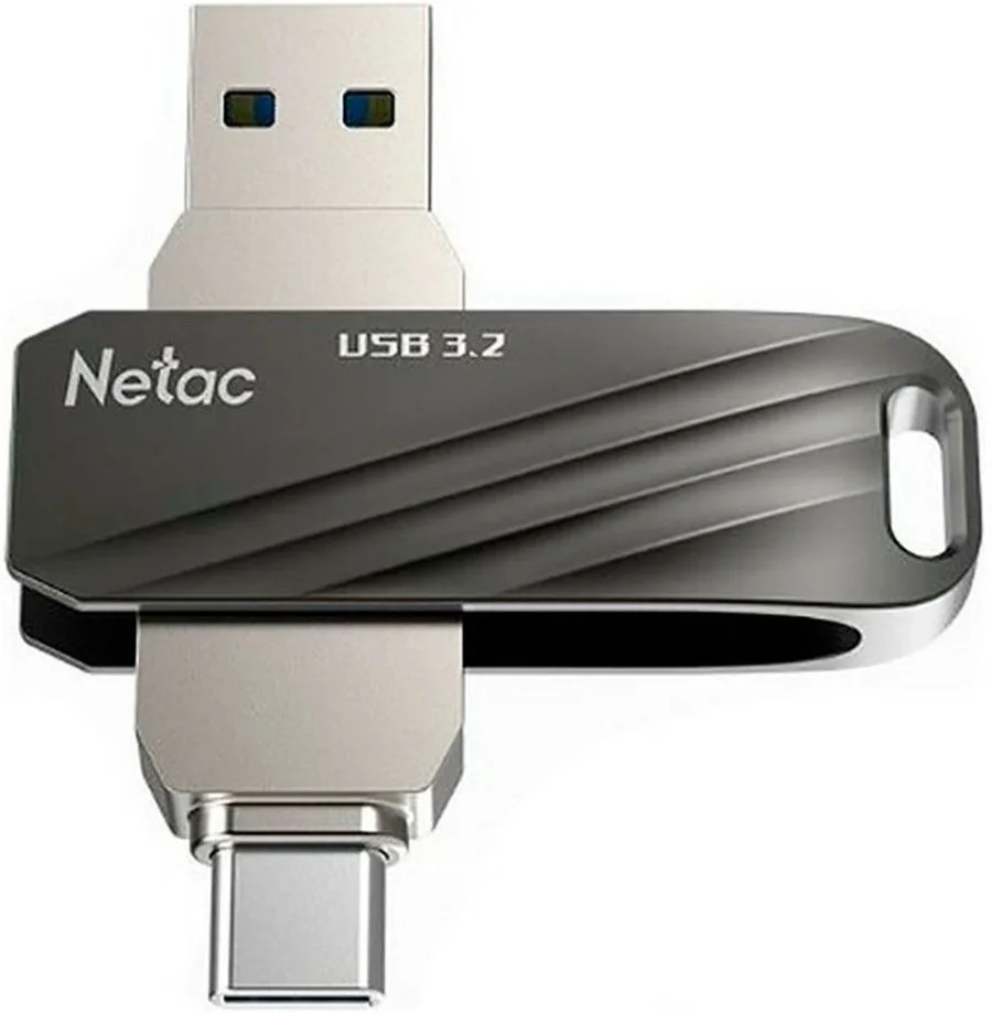 USB накопитель Netac - US11, USB Type C / USB Type A (USB 3.2 Gen 1), 64 ГБ, OTG USB Type C, NT03US11C-064G-32BK