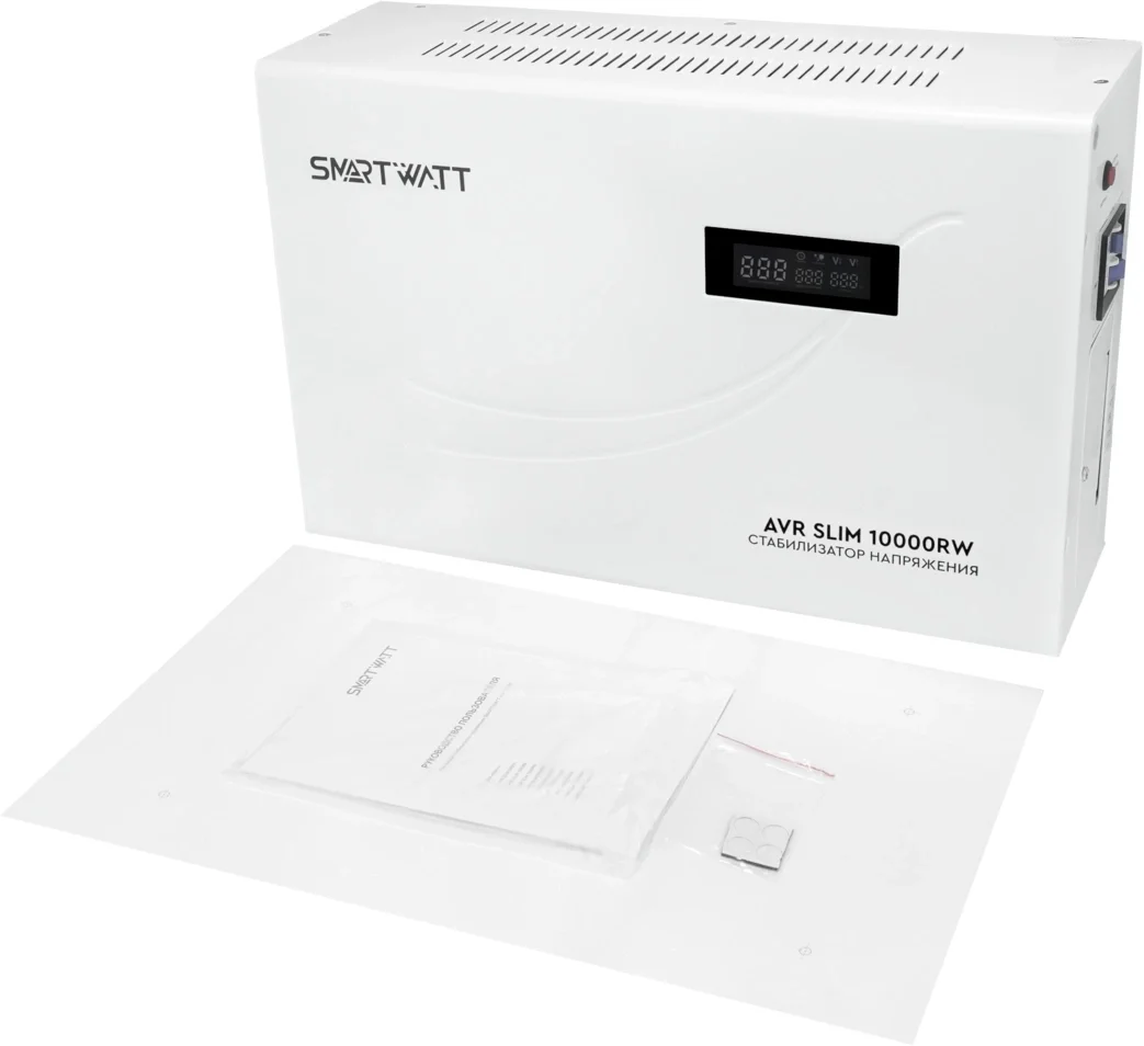 Стабилизатор напряжения SMARTWATT AVR SLIM 10000RW, 10000VA, белый (4512020310006)