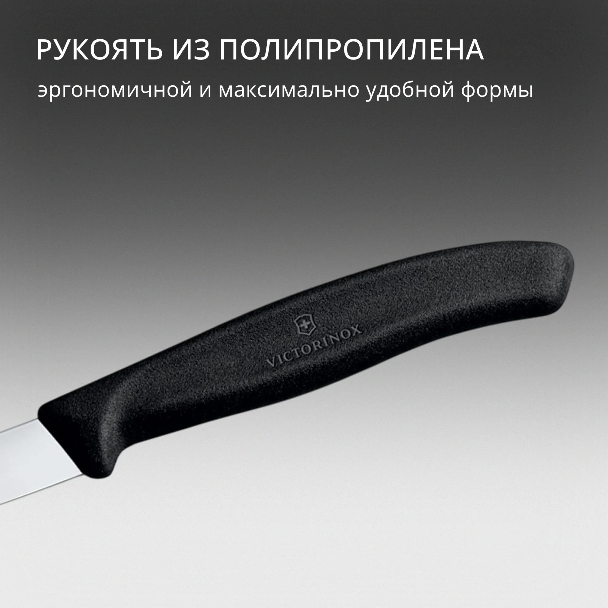 Нож кухонный Victorinox Swiss Classic (6.7603) стальной для чистки овощей и фруктов лезв.80мм прямая заточка черный