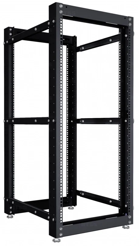 NTSS Стойка серверная NTSS OR двухрамная 24U 600-1000мм, комплект ножек, черный RAL 9005 NTSS-2POR24U/600-1000-BL