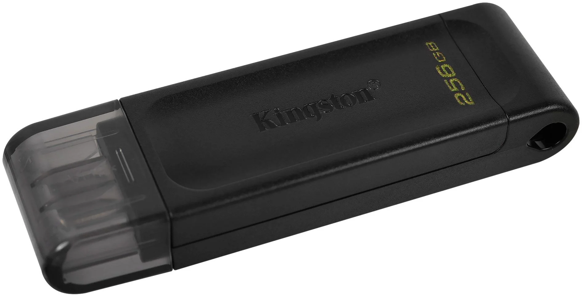 USB накопитель Kingston - DataTraveler 70, USB Type C (USB 3.2 Gen 1), 256 ГБ, цвет чёрный, DT70/256GB