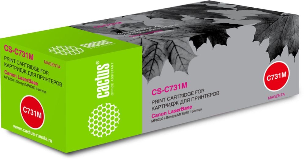 Картридж лазерный Cactus CS-C731M 731 M пурпурный (1800стр.) для Canon LaserBase MF8230 i-Sensys/MF8280 i-Sensys с чипом