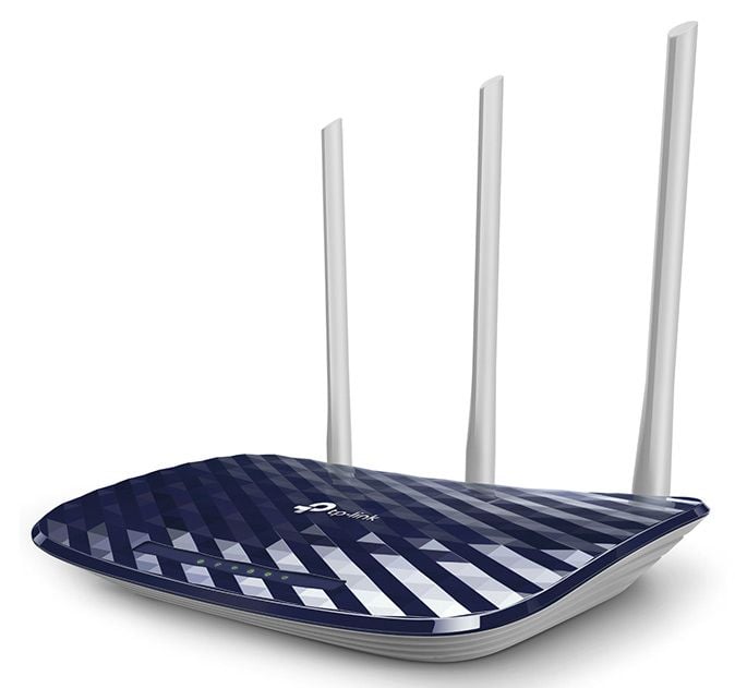 Беспроводной маршрутизатор TP-Link - ARCHER C20, 2.4/5 ГГц, 433Мб/с, IEEE 802.11 a/b/g/n/ac, 4x RJ-45, 10/100 Мб/с, mac address filtering, 2 antennas, 1-USB, синий, ARCHER C20